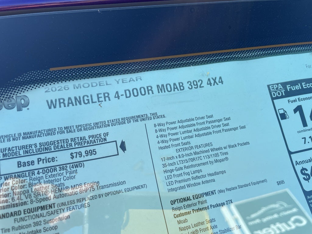 2026 Jeep Wrangler Moab 392